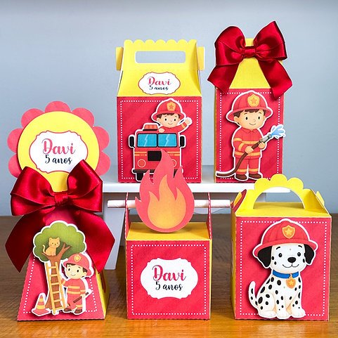 kit Festa Personalizado para lembrançinhas Chá de bebe  tema BOMBEIRO FESTA INFANTIL  Aniversario  nome da criança