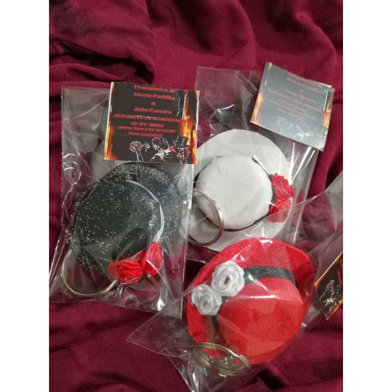 🔮 Kit com 10 Chaveiros Chapéu Pomba Gira, Exu– Lembrancinhas em EVA