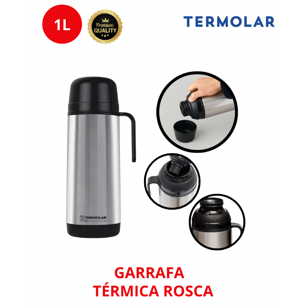 Garrafa Térmica Inox 1L De Rosca Termolar Lúmina Café Clean