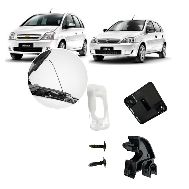 Kit Presilha Haste Vareta Capô Corsa Hatch e Sedan 2002 a 2012 Meriva 2003 a 201 em Oferta na Shopee