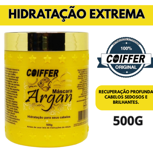 MASCARA DE ARGAN COIFFER 500g original - HIDRATAÇÃO INTENSIVA, RECUPERAÇÃO PROFUNDA