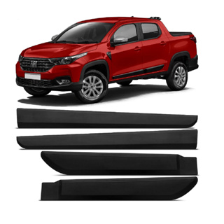 Friso Borrachão Lateral Borracha Nova Strada Cabine Simples 2020 2021 2022 2023 2024 2025 Preto em Oferta na Shopee