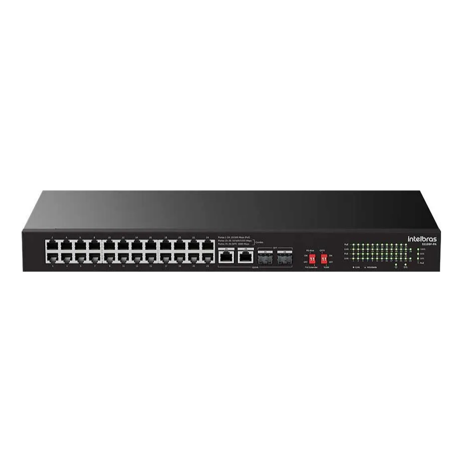 Switch Intelbras S1126f-pa 24p Fast Ethernet Poe 4p Uplink