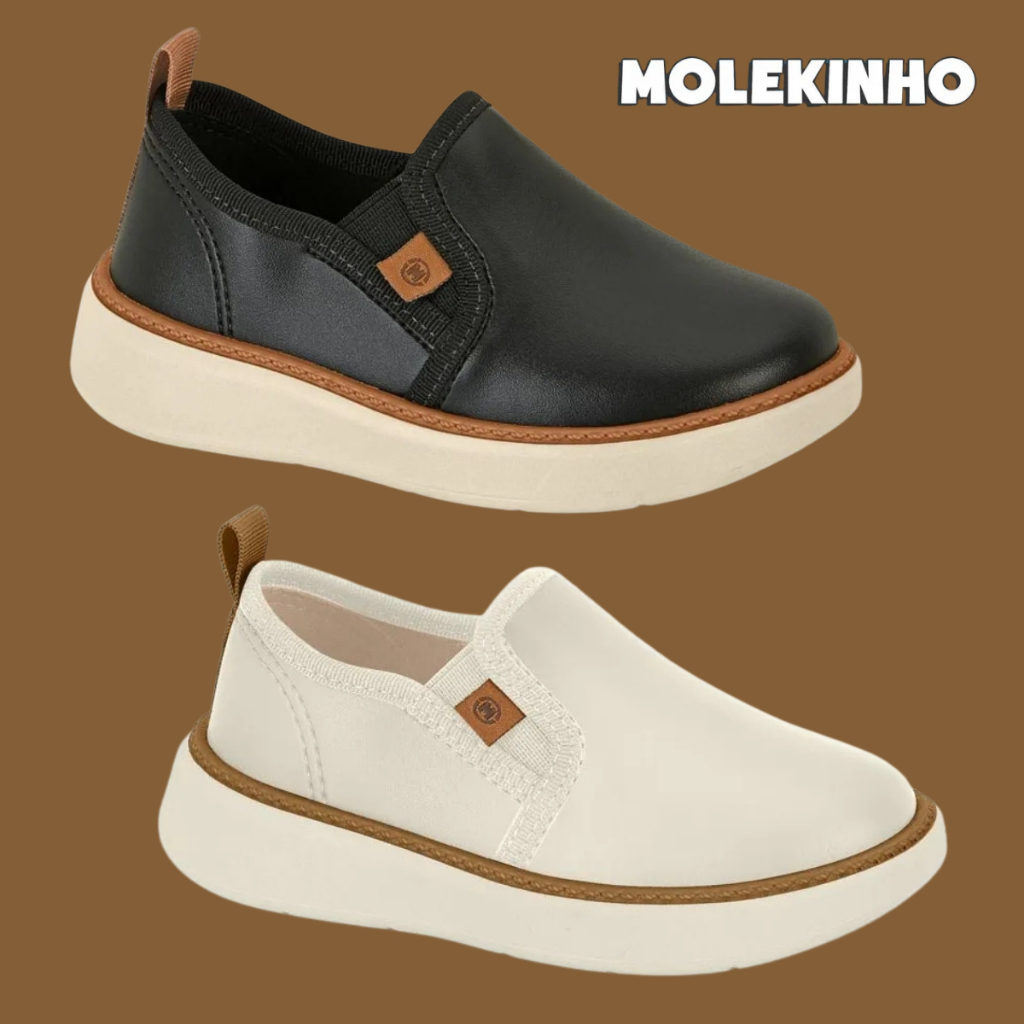 Sapatenis Infantil Molekinho Slip On Calce Facil Elastico | Lançamento! | Original Molekinho!