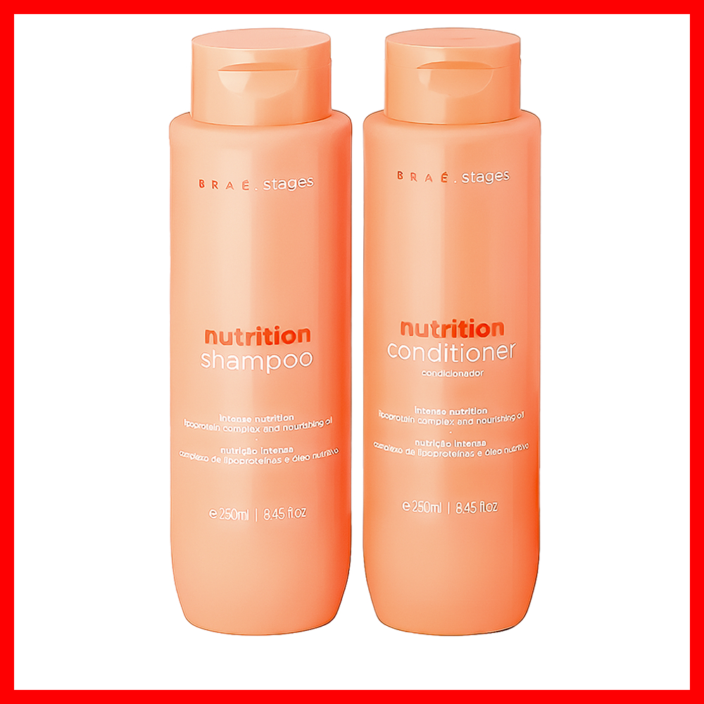 Braé Stages Nutrition Shampoo + Condicionador 250ml (2 Produtos) em Oferta na Shopee