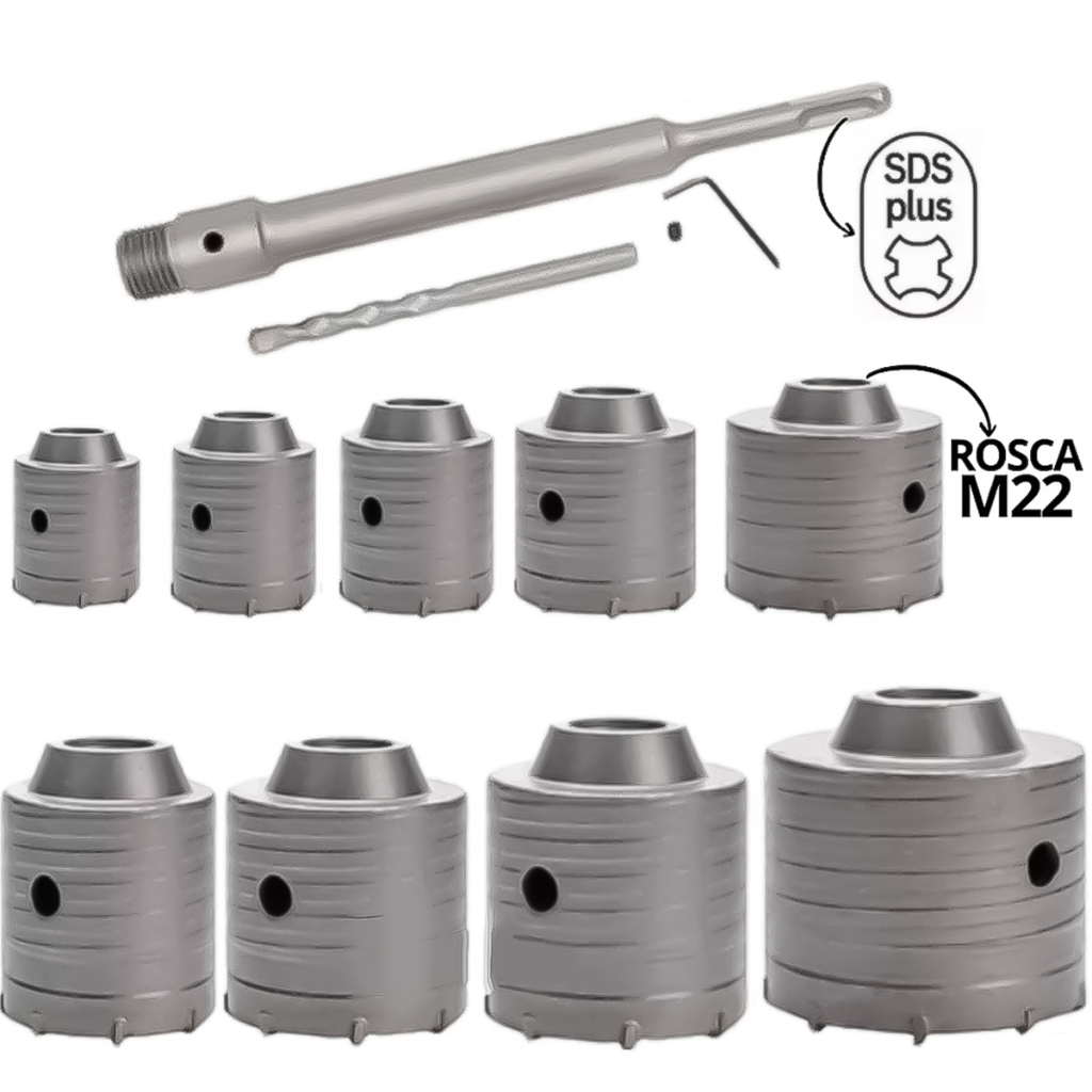 Serra Copo Videa Aço Carbono Para Concreto Alvenaria Várias Medidas Haste Separado Profissional em Oferta na Shopee