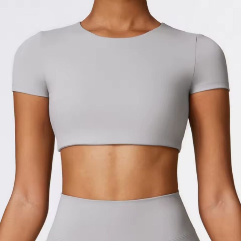 Cropped Duplo dryfit manga curta em Oferta na Shopee