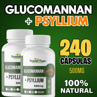 Glucomannan + Psyllium 100% Puro 120 Cápsulas Suplemento Fibra Solúvel 500mg em Oferta na Shopee