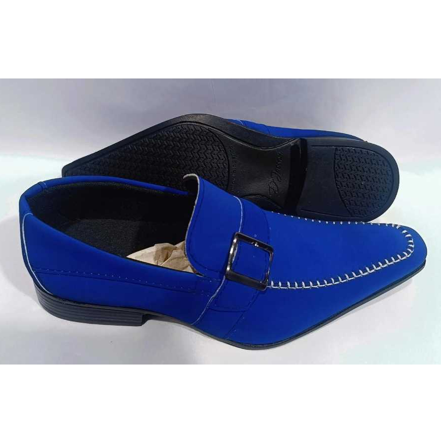 Sapato Social Sport Fino Nobuck Azul