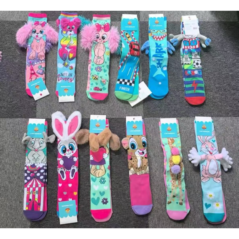 Detalhes do Meias 3D Divertida Infantil Cano Alto Tamanho Único Aleatorias Menino ou Menina