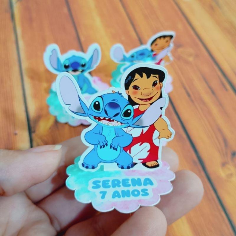 Aplique 3d Stitch para Caixinha Acrílica Latinha ou Nutella LILO E STITCH Festa Aniversário Personalizado PEGUE E MONTE