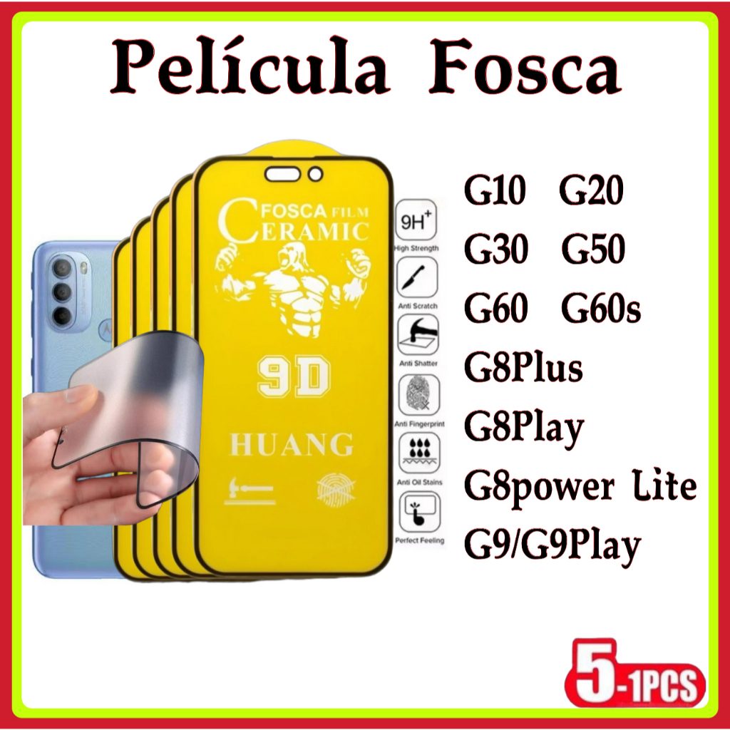 Película Fosca Cerâmica Flexível 9D Hidrogel MOTO G8PLUS G8PLAY G9 G9PLAY G10 G20 G30 G50 G60 G60s
