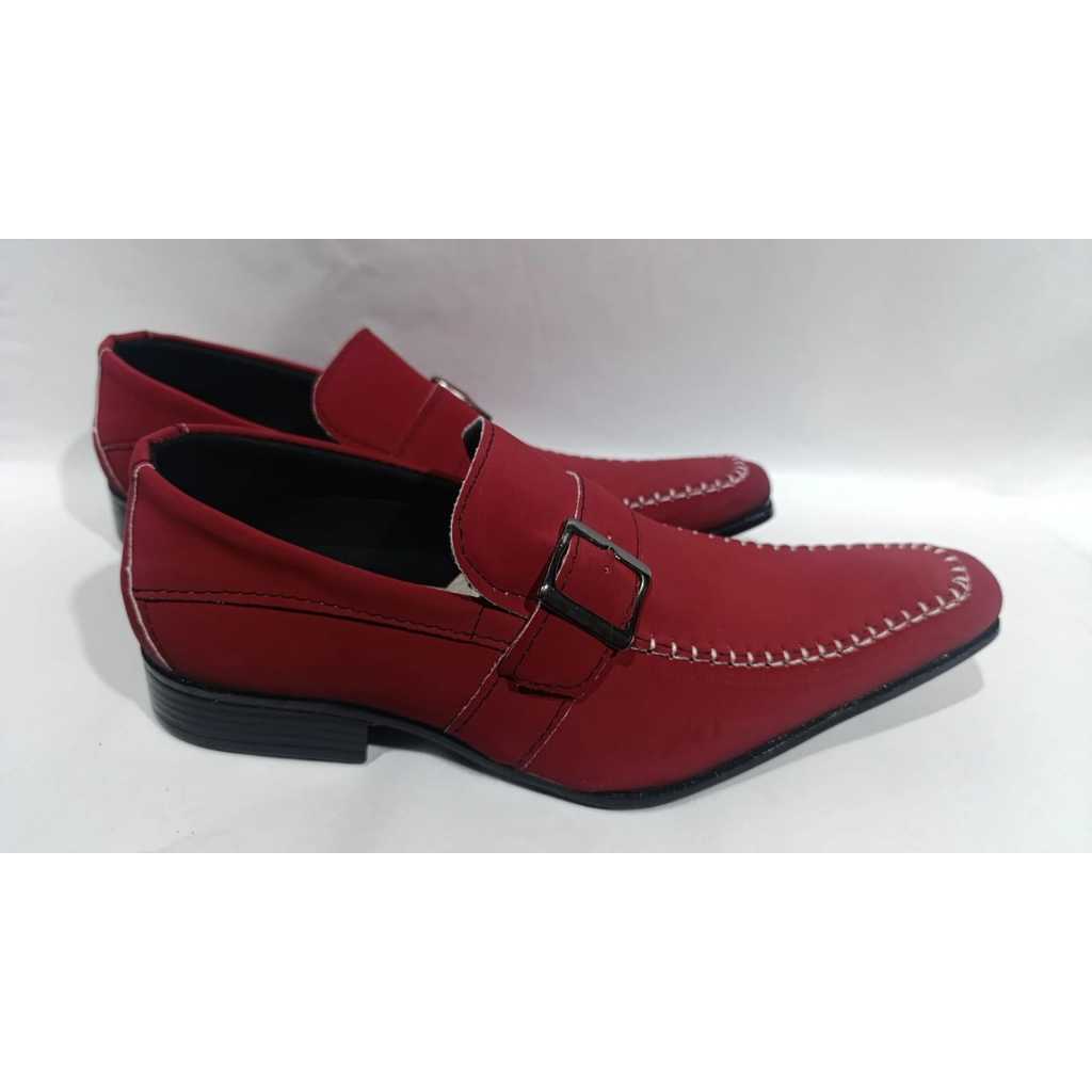 Sapato Social Sport Fino Nobuck Vermelho