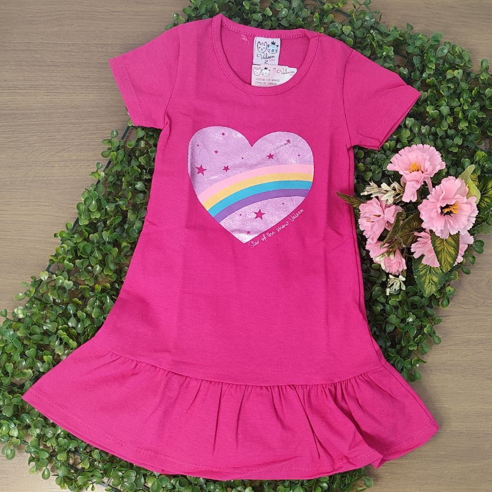 Vestido Infantil em Cotton com Barra Babado em Oferta na Shopee