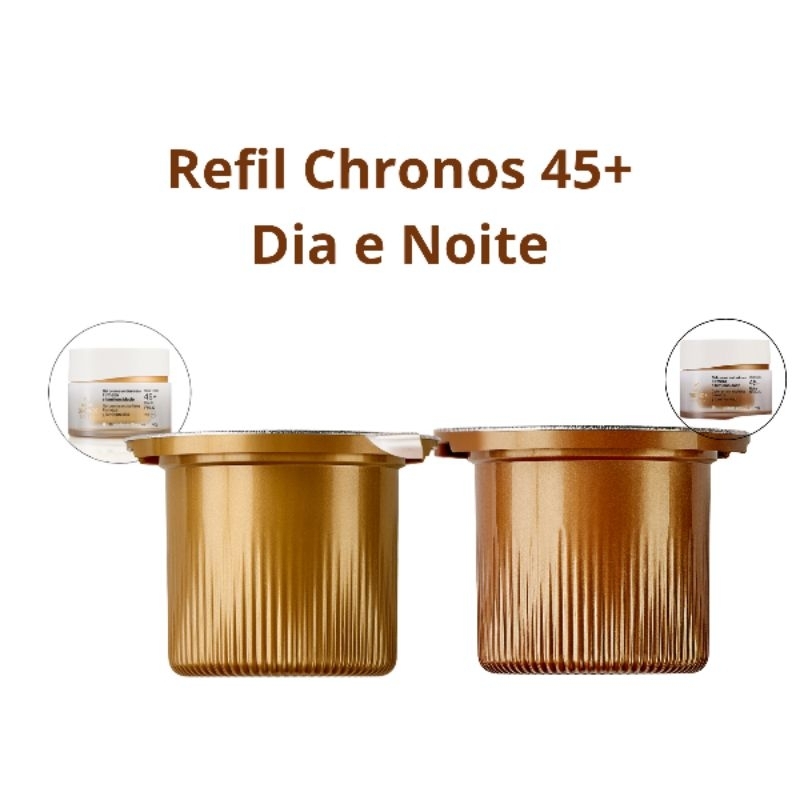 Kit Refil Gel Creme Antissinais Chronos Derma 45+ Dia e Noite