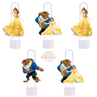 20 Tubetes + Apliques 3D Personalizado Lembrancinha Bela e a Fera em Oferta na Shopee