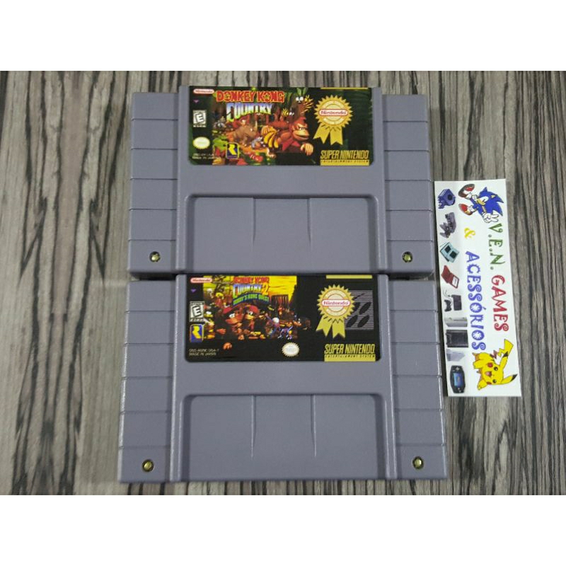 DONKEY KONG COUNTRY 1 E 2 P/ SUPER NINTENDO + GARANTIA!