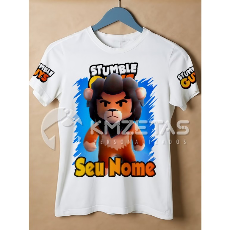 Blusa Stumble Guys Leão Lyon Game Jogo Nerd Geek Infantil Juvenil Adulto Personalizada