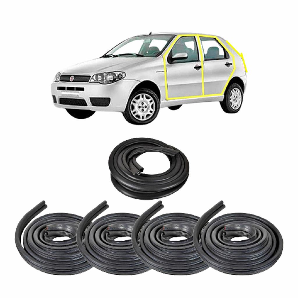 Kit Borracha Vedação Palio Siena 96 97 98 Até 2020 4 Portas + Mala