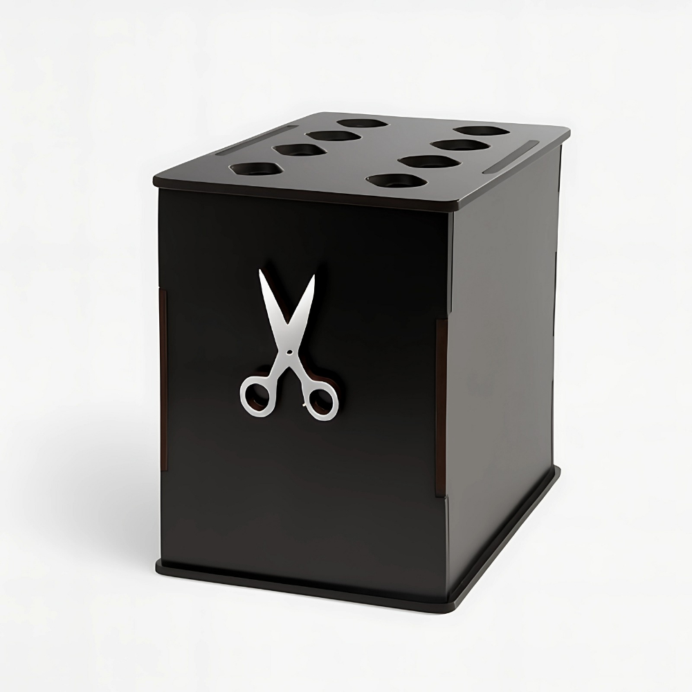 Porta Tesouras Barbearia - Premium | Black Silver