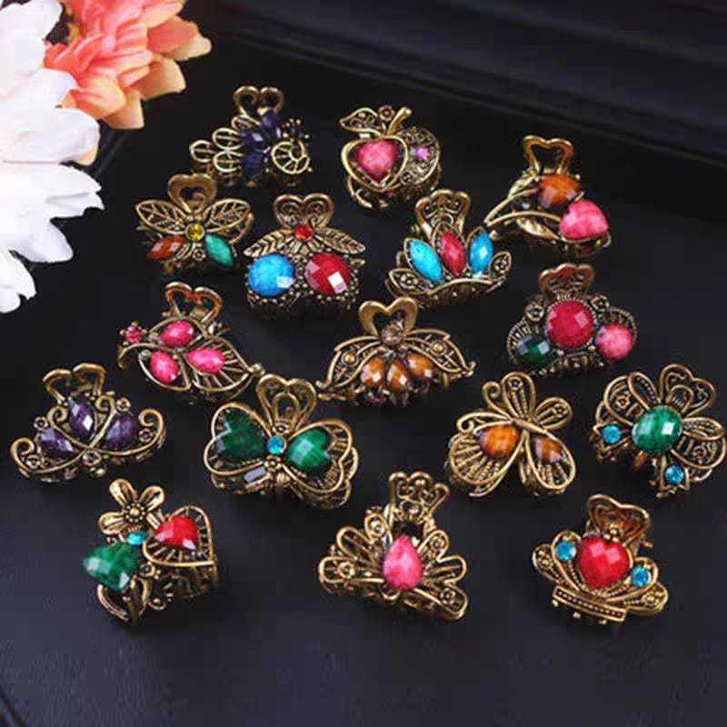 Kit com 24 unidades mini piranha metal Presilha para cabelo