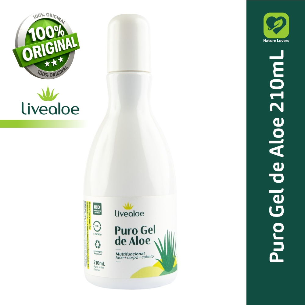 Puro Gel De Aloe 210ml Livealoe Babosa Orgânico Aloe vera em Oferta na Shopee