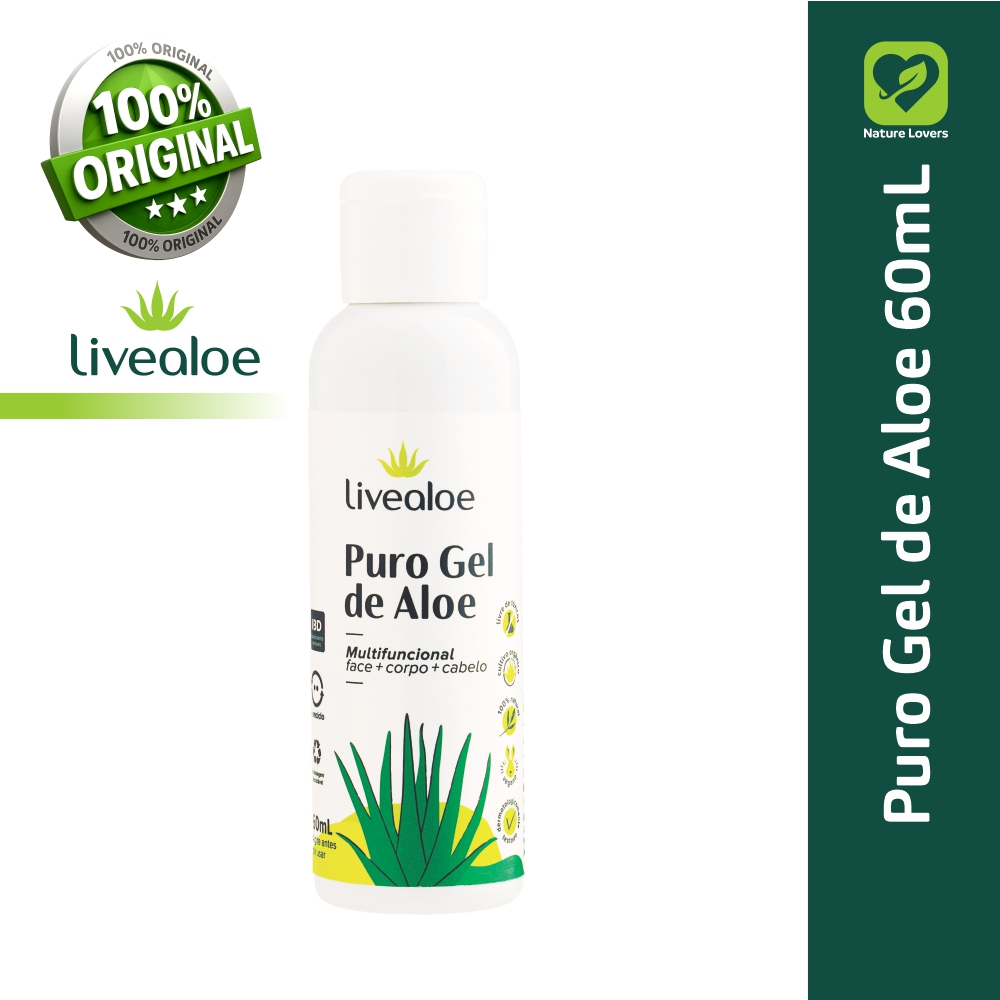 Puro Gel De Aloe 60ml Livealoe Babosa Orgânico Aloe vera