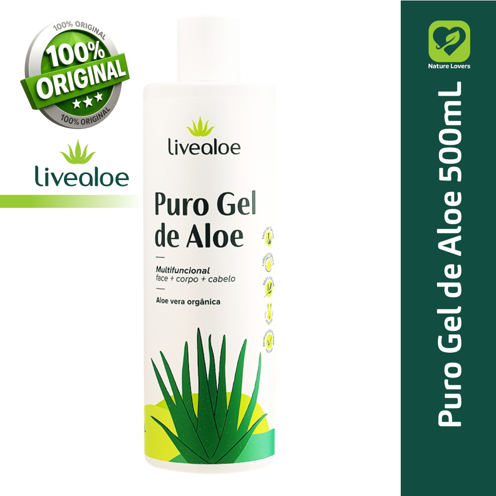 Puro Gel De Aloe 500ml Livealoe Babosa Orgânico Aloe vera