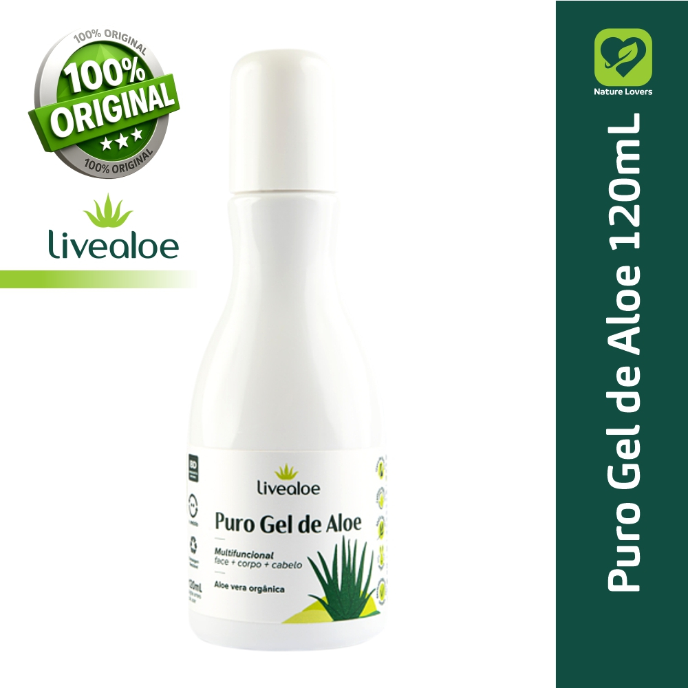 Puro Gel De Aloe 120ml Livealoe Babosa Orgânico Aloe vera em Oferta na Shopee