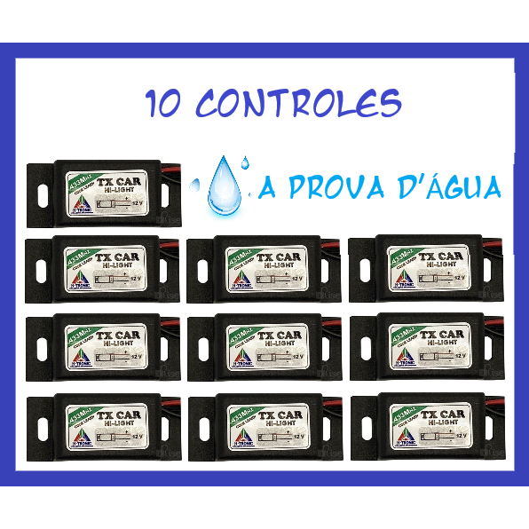 10 TX CAR - Controle que abre portão com farol carro e moto 433,92 Mhz.