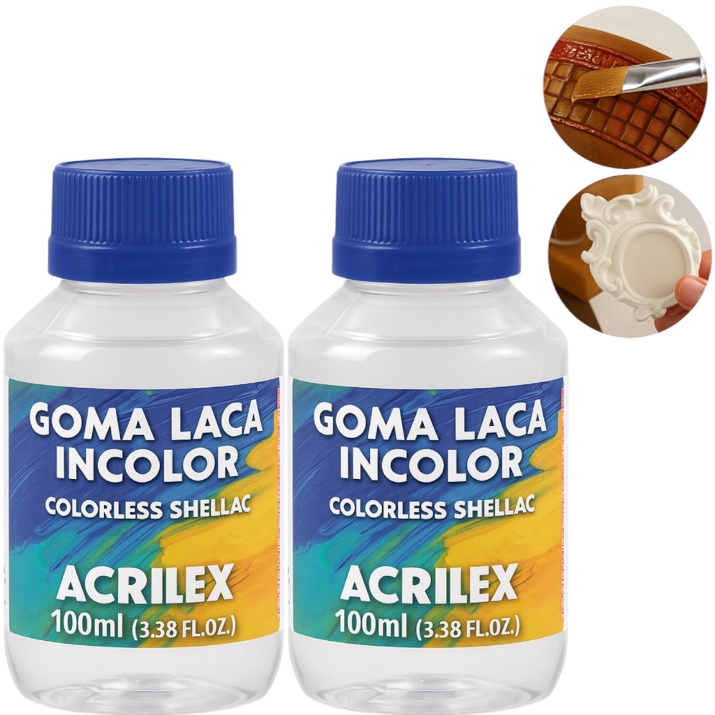 Goma Laca Incolor Acrilex 100ml Selador Madeira MDF Papel Gesso Couro Acabamento Brilhante em Oferta na Shopee
