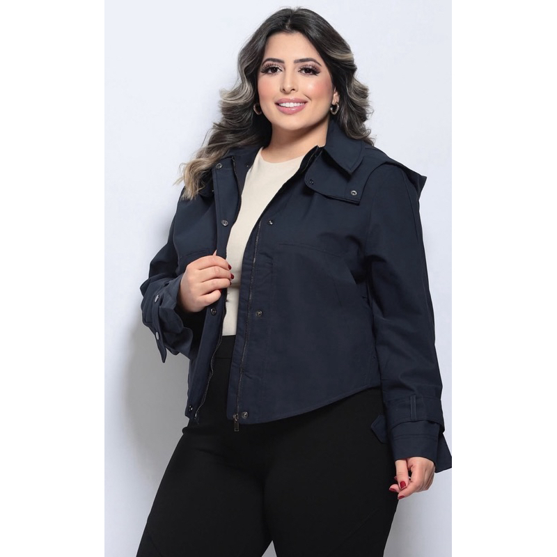 trench coat azul marinho