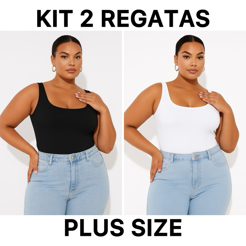 KIT 2 REGATAS PLUS SIZE