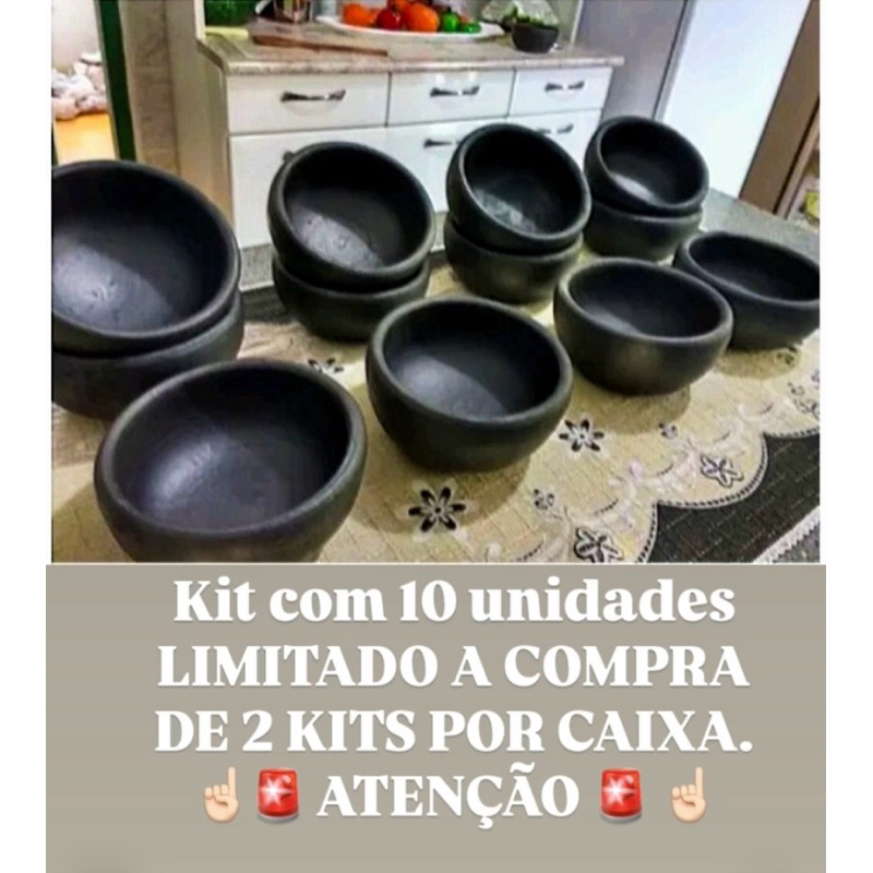 Cumbuca de Barro Artesanal 300ml | Kit 3 a 10 Un | Tigela para Caldos, Feijoada, Porções | Vaso Rústico Restaurante
