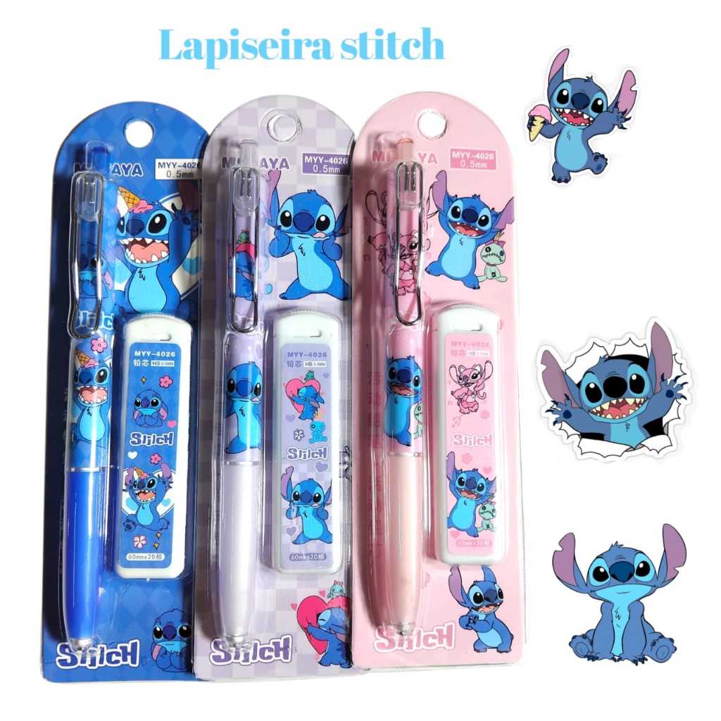 LAPISEIRA STITCH COM GRAFITE 0.5 PAPELARIA FOFA MATERIAL ESCOLAR PAPELARIA CRIATIVA em Oferta na Shopee