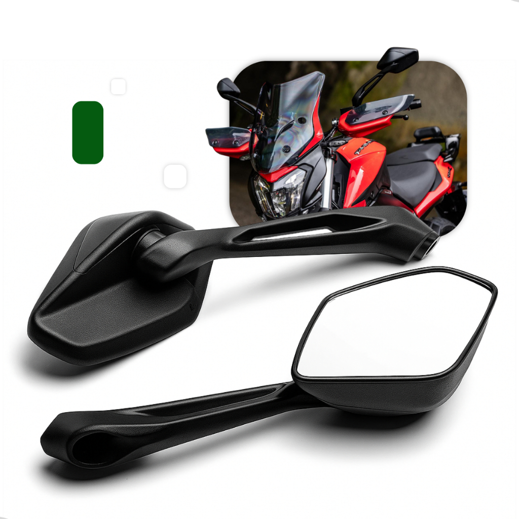Retrovisor Bajaj Dominar 400 Titan Fz Honda & Yamaha - Par em Oferta na Shopee