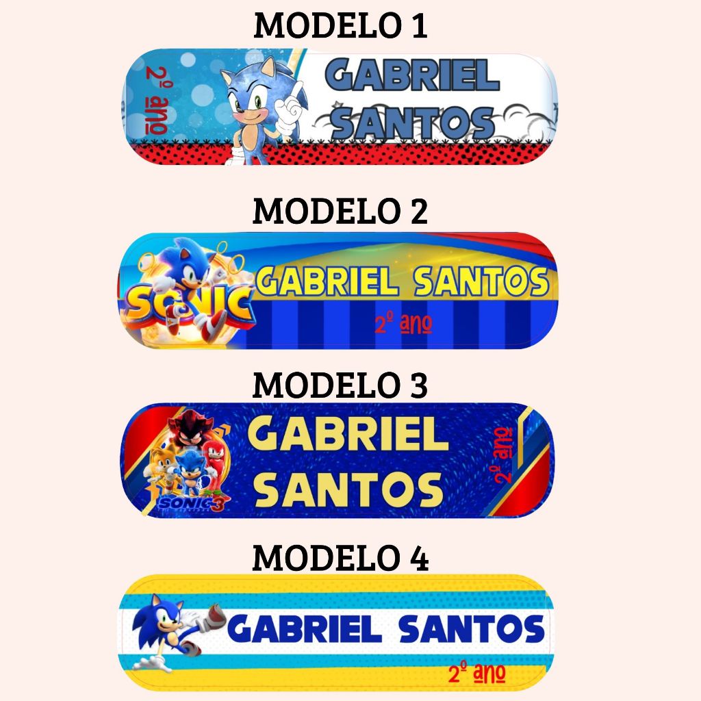 Etiqueta Material Escolar Sonic: Onde Comprar | BuscaProdutos