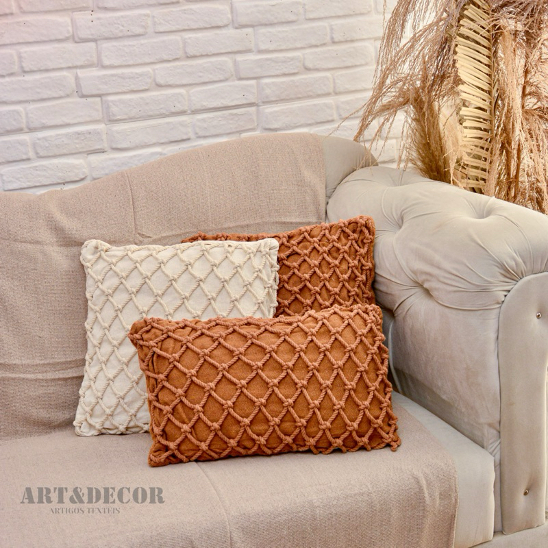 Capa de Almofada Cordão Rústico Decorativo em Oferta na Shopee