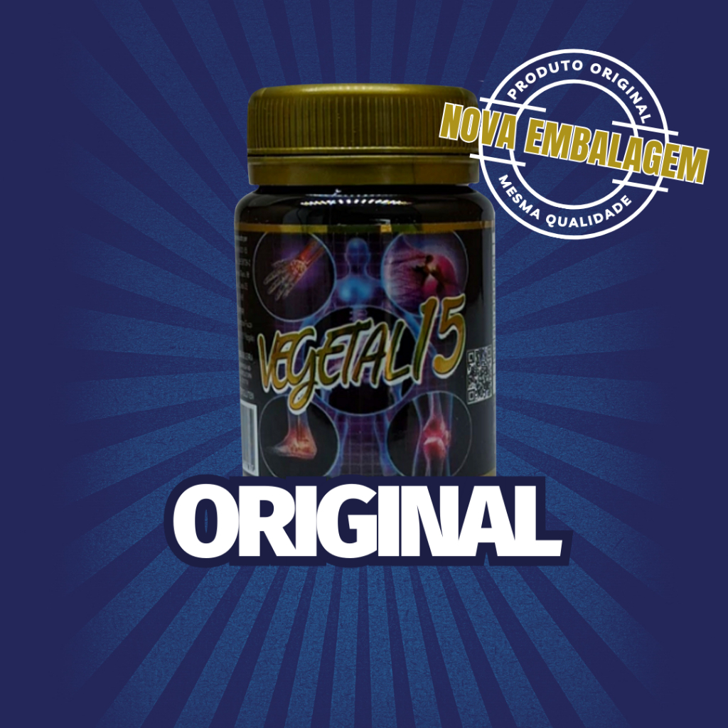 Vegetal 15 NOVA EMBALAGEM - 15 Cáps - Varejo e Atacado