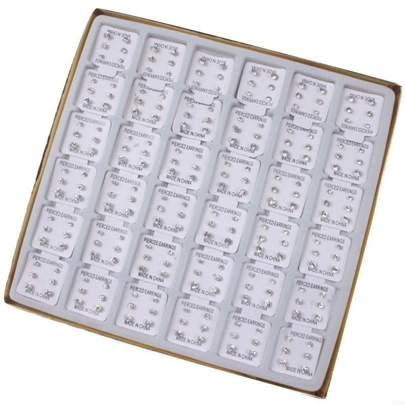 Kit 6 Cartelas Trio Brinco CRISTAL Silicone Antialérgico | 18 Pares Moda Feminina Hipoalergênico