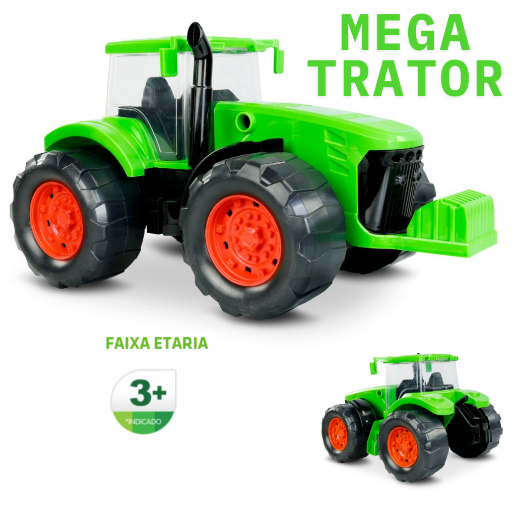 Trator Carrinho Brinquedo Infantil Para Criança Menino Menina Brinquedos Carrinhos Tratores Agricola Verde Kids Promoção