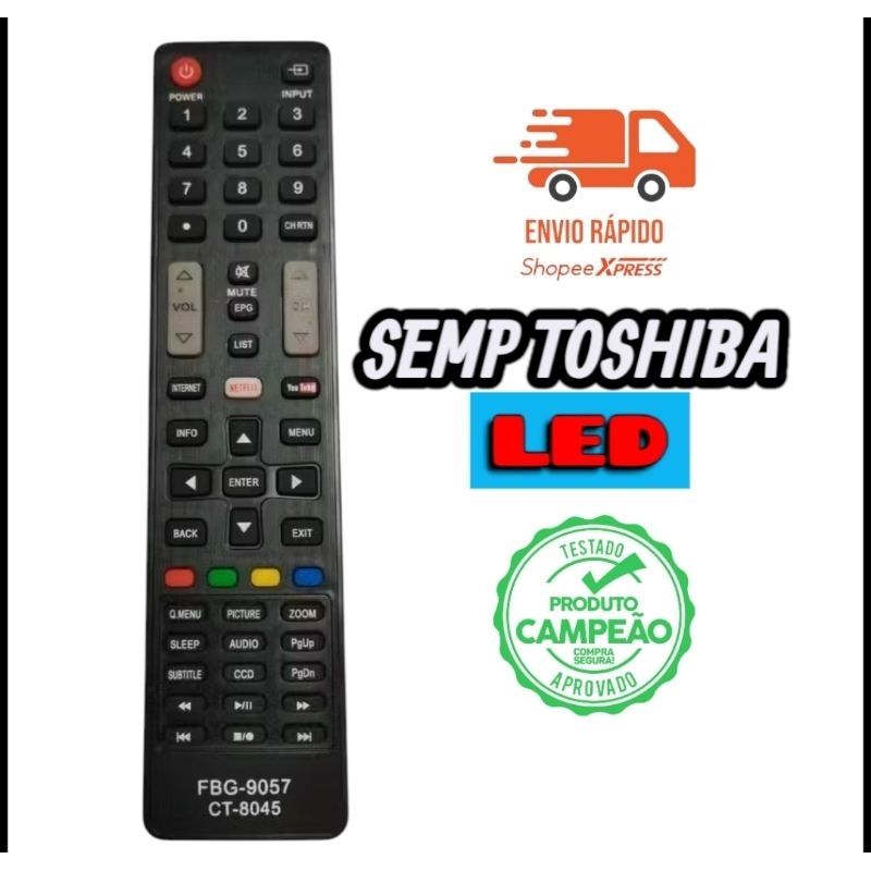 Controle Remoto Compativel Tv Semp 40L5400 48L5400 55L5400 FBG-9057