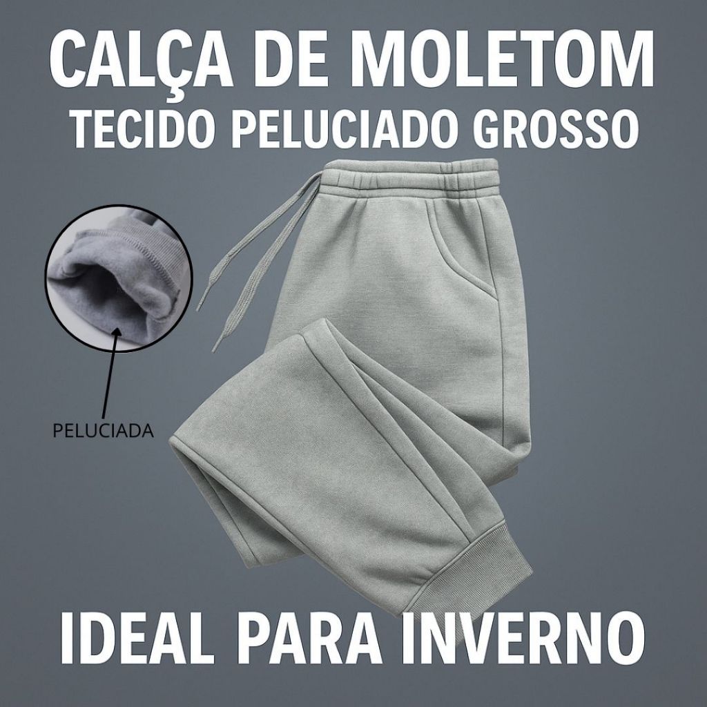 Calça Peluciada de inverno unissex masculina Adulto em Oferta na Shopee