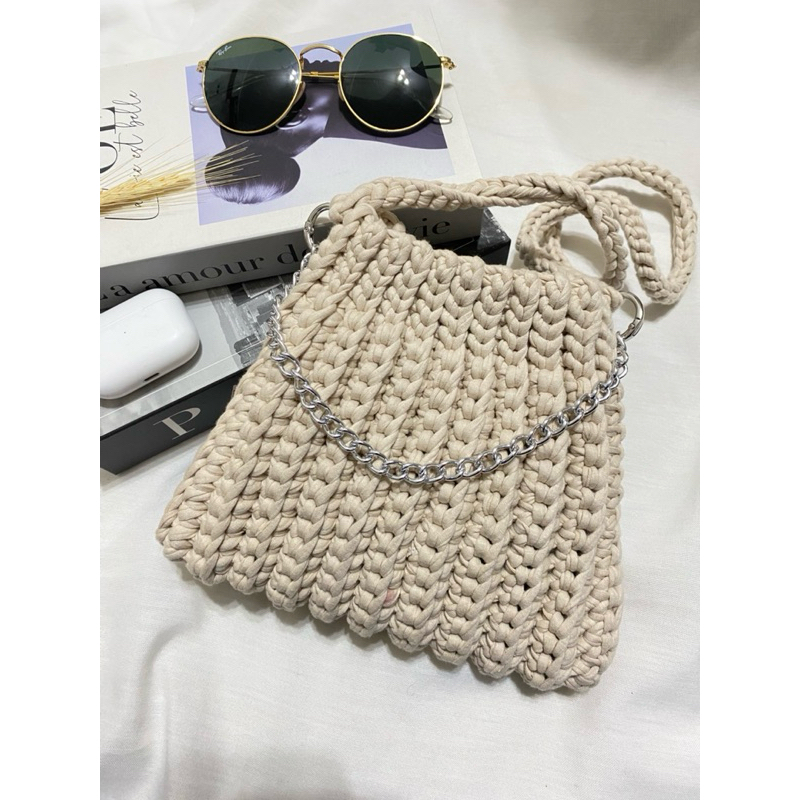 Bolsa de crochê fio de malha pequena boho sofonada tendência 2025 bolsa de crochê feminina moderna