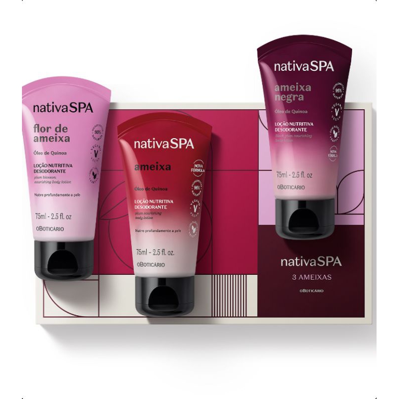 Mini kit presente Nativa SPA Ameixa ( 3 itens ) 75ml cada