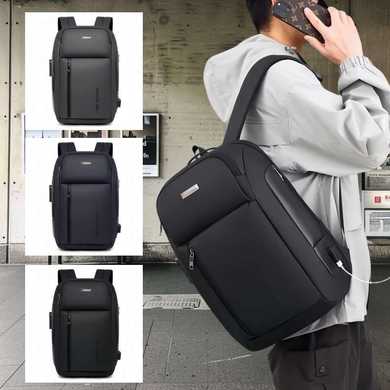 Mochila executiva-Mochila Antifurto Masculina para Viagem: USB, ANTICORTE, Impermeável  S9016/S9019