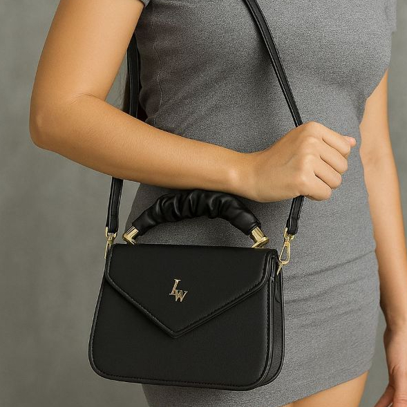 Bolsa Feminina Transversal Elegante Luxo – Alça Scrunch Ajustável, Compacta e Moderna para...