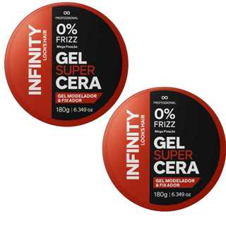 Kit 2x Gel Super Cera 180g Infinity | Mega Fixação | 0% Frizz | Efeito Modelador em Oferta na Shopee