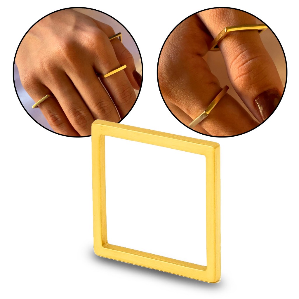 Anel Xuxa Quadrado Em Moeda Antiga em Oferta na Shopee