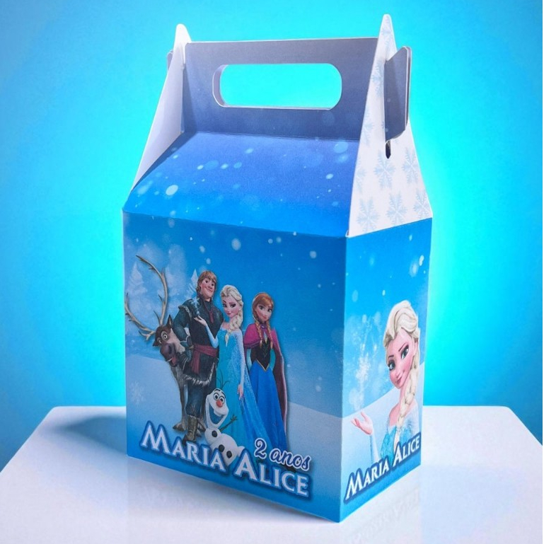 Caixinha Frozen Surpresa Personalizada Kit Festa Frozen Lembrancinha Princesa Princesas Rainha do Gelo